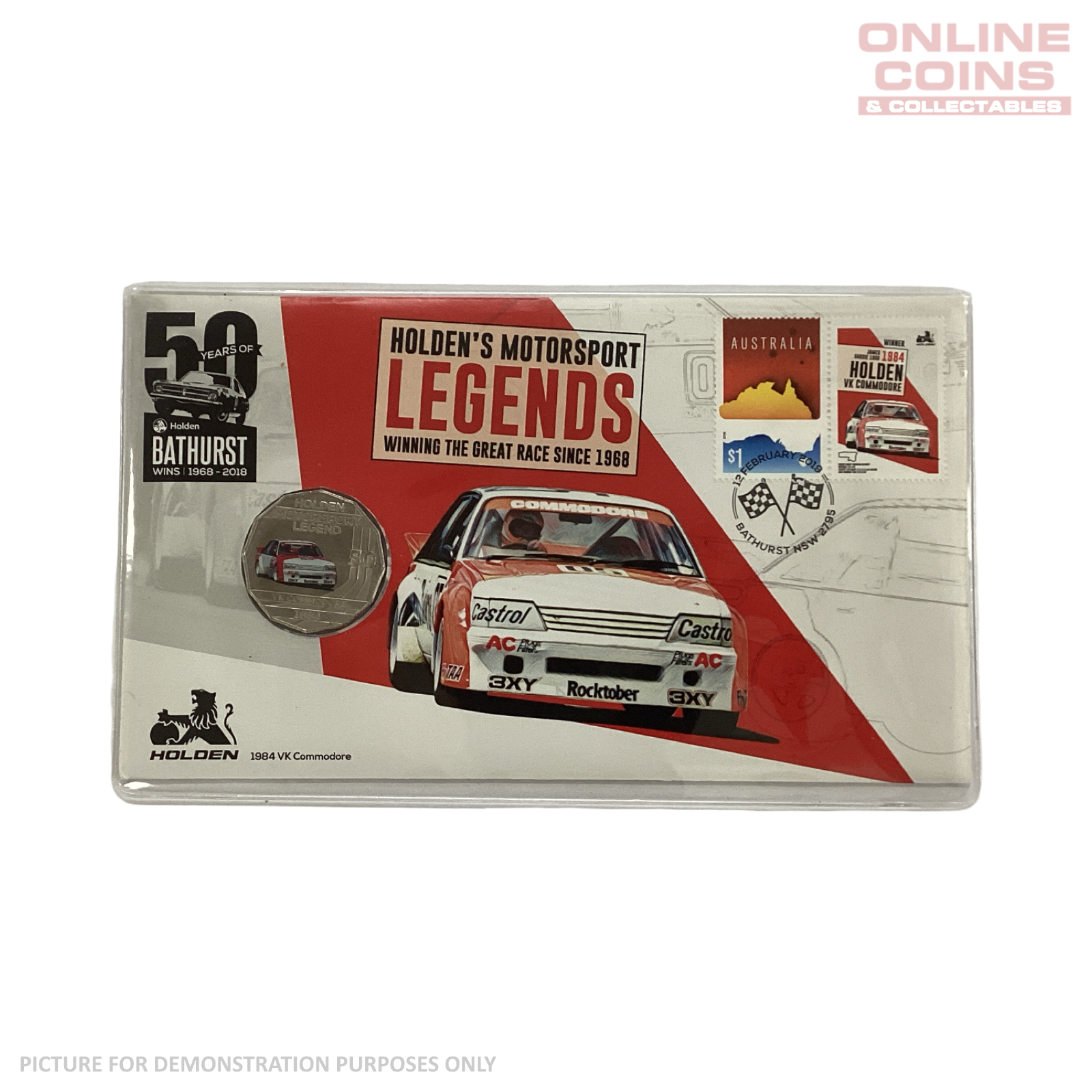 2019 Holden's Motorsport Legends 50 Years of Holden Bathurst- 1984 VK Commodore Coloured 50c PNC